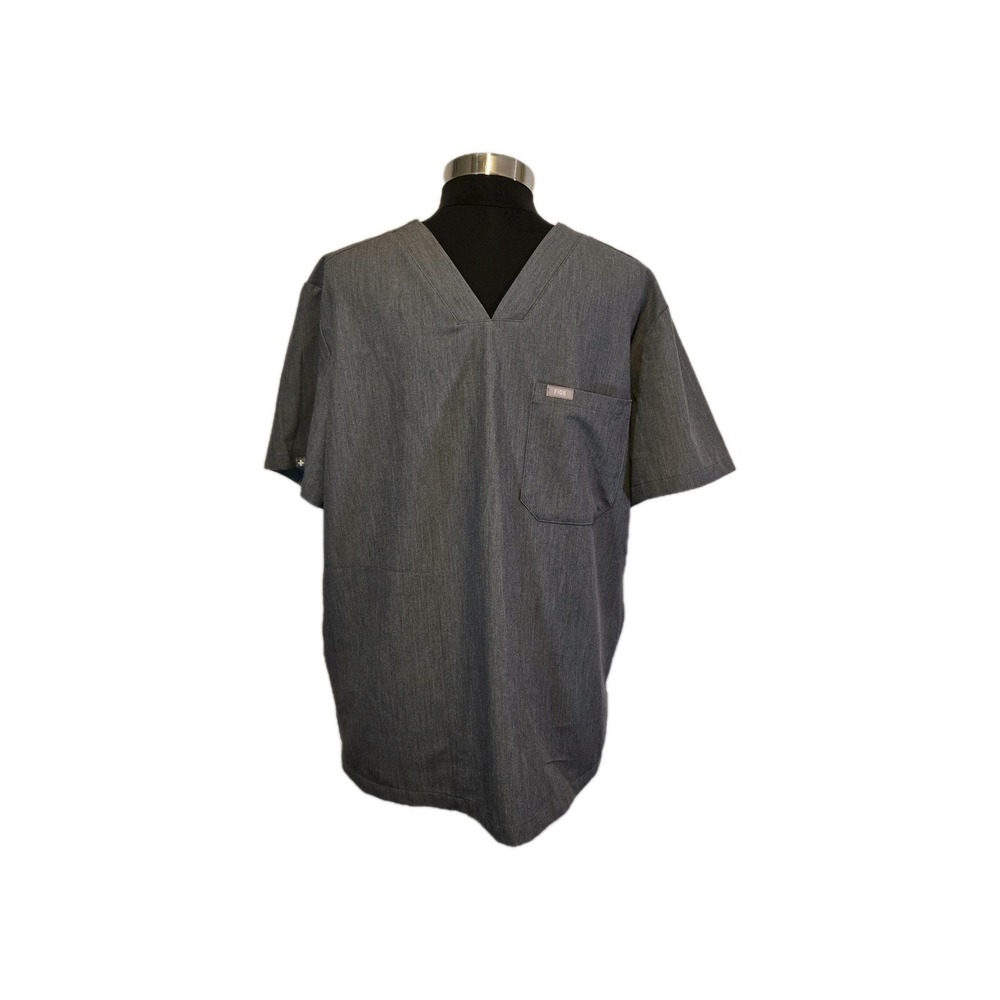 FIGS Technical Collection‎ Scrub Top Gray Men's Large V-Neck Medical